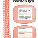 Cover of the catalogue for Plug in and Switch on at the NGV, 1978.