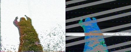 Pair of frames from the video installation Shared Shadow.
