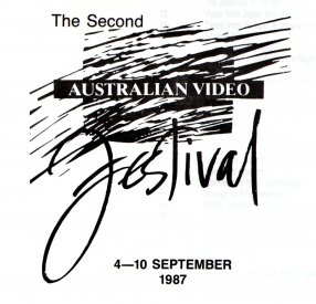 The logo for the Catalogue of the 2nd Australian Video Festival,Sydney, September 4-10 1987.