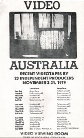Announcement for Videotapes from Australia at The Kitchen, New York, 1979