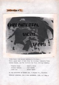 Paste-up of flyer for Two Evenings of Experimetnal Video Tapes at the IMA, Brisbane