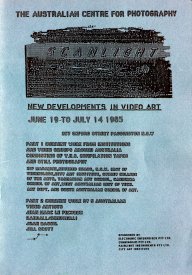 Cover for the catalogue of SCANLIGHT at the ACP, 1985.