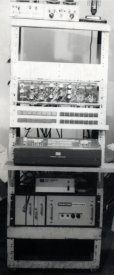 The rack with the video synthesiser used for the SPK recordings.